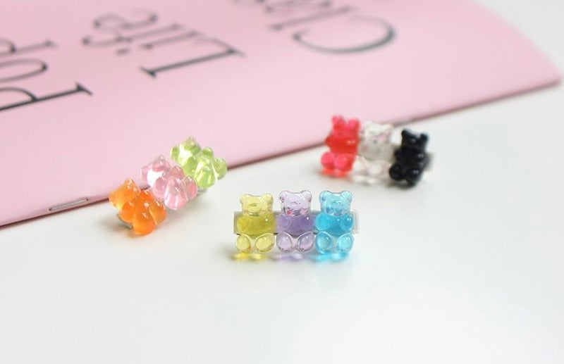 Mini gummy bear hairpin set