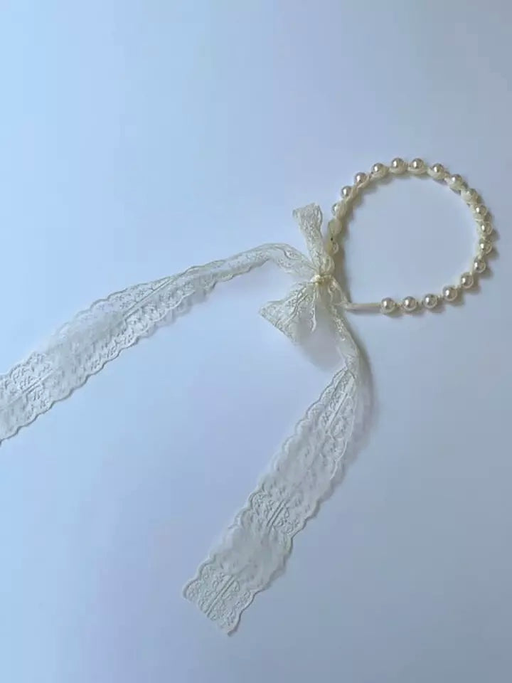 Pearl lace hairband