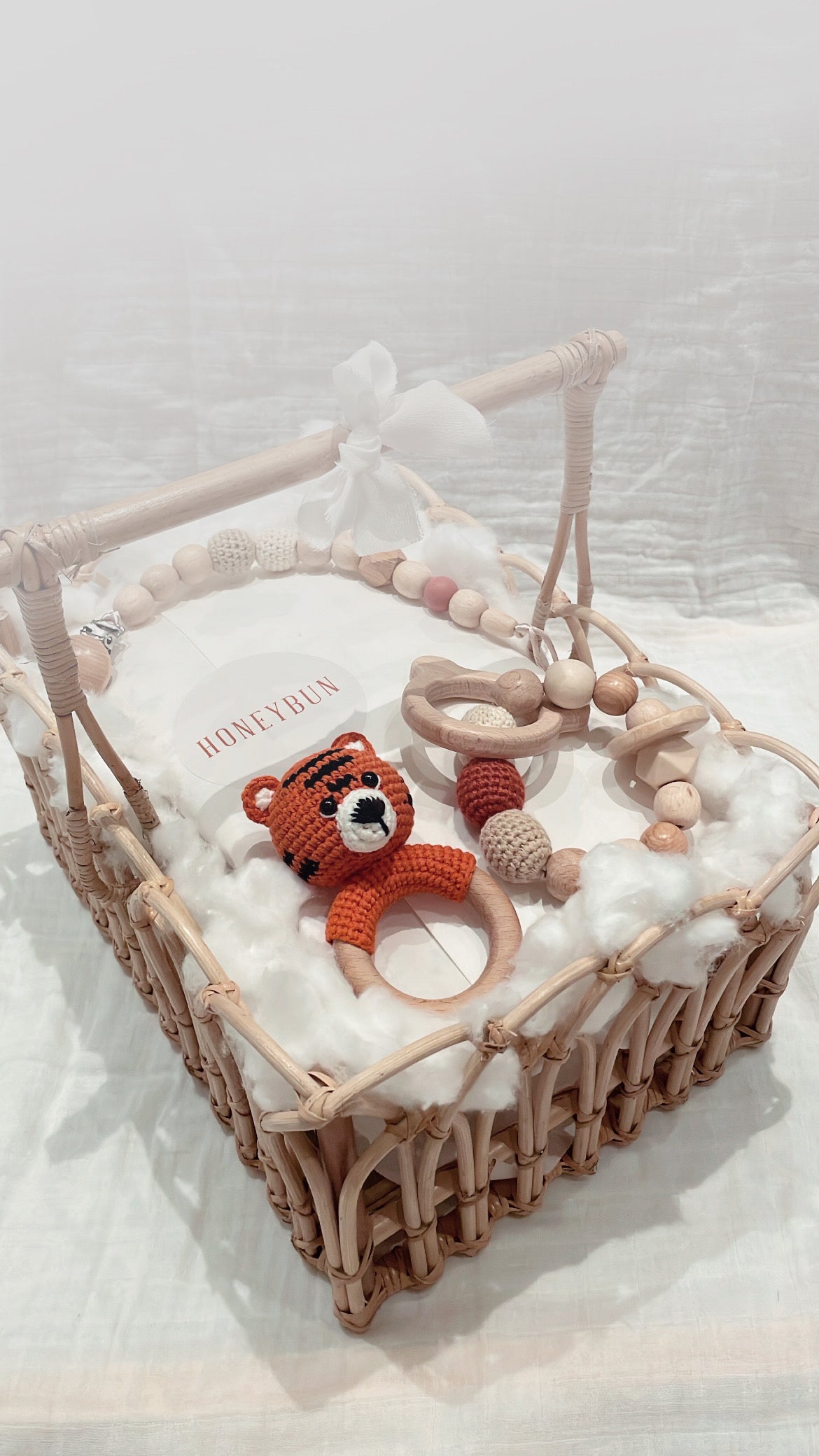 Rattan gift basket