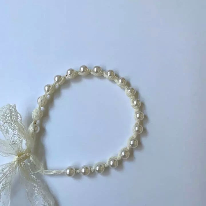 Pearl lace hairband