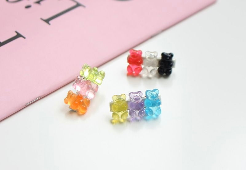 Mini gummy bear hairpin set