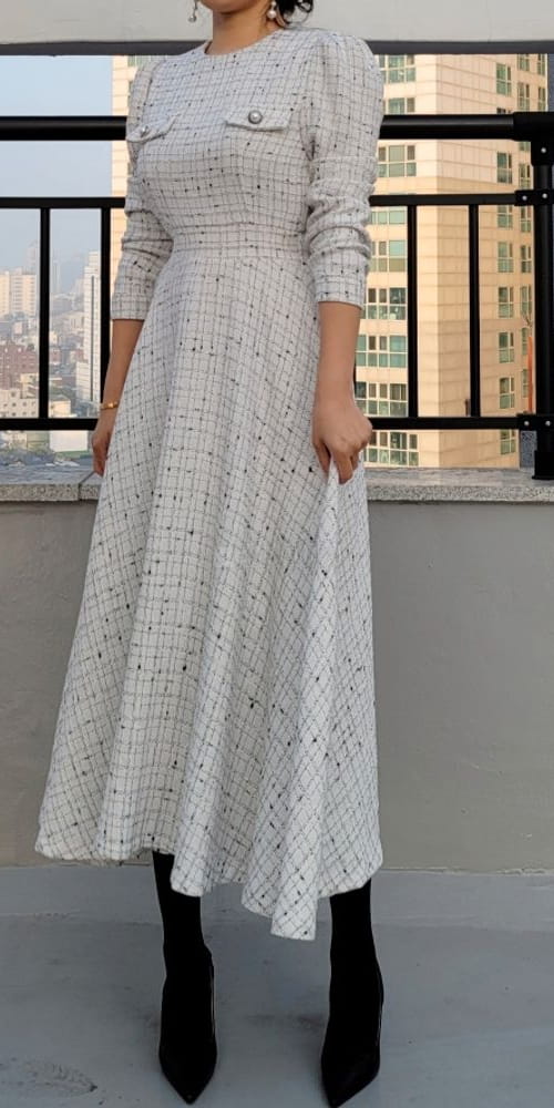 Tweed long dress