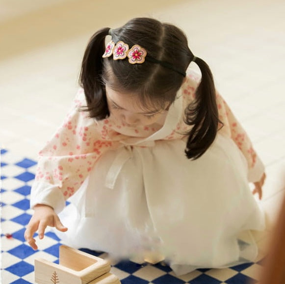 Pink floral hanbok