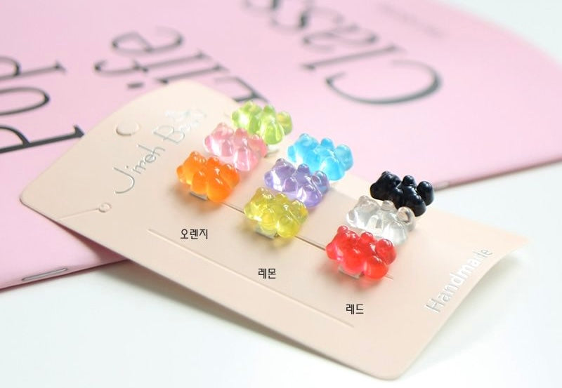 Mini gummy bear hairpin set