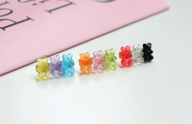 Mini gummy bear hairpin set